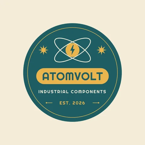 Atomic Bolt Round Badge – Logo template