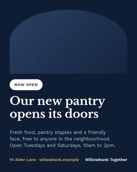 New Community Pantry Opening – Instagram post template