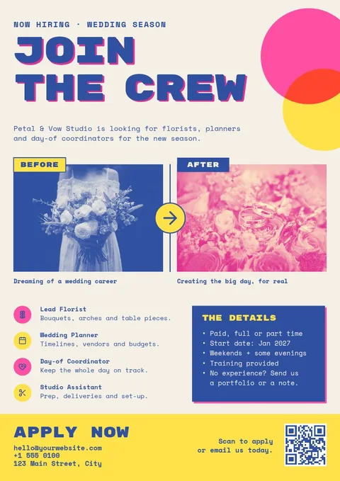 Bloom Crew Riso Hiring Flyer – Flyer template