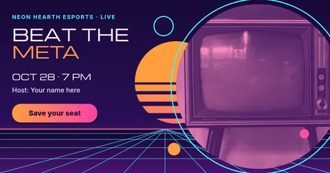 Neon Sunset Webinar Ad – Facebook post template