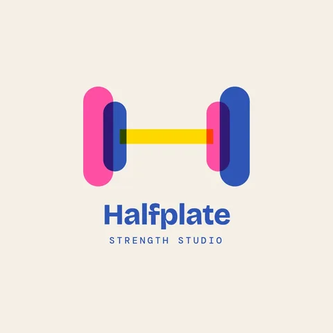 Halfplate Overprint Dumbbell Logo – Logo template