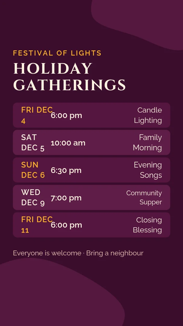 Candlelit Holiday Services Story – Instagram story template