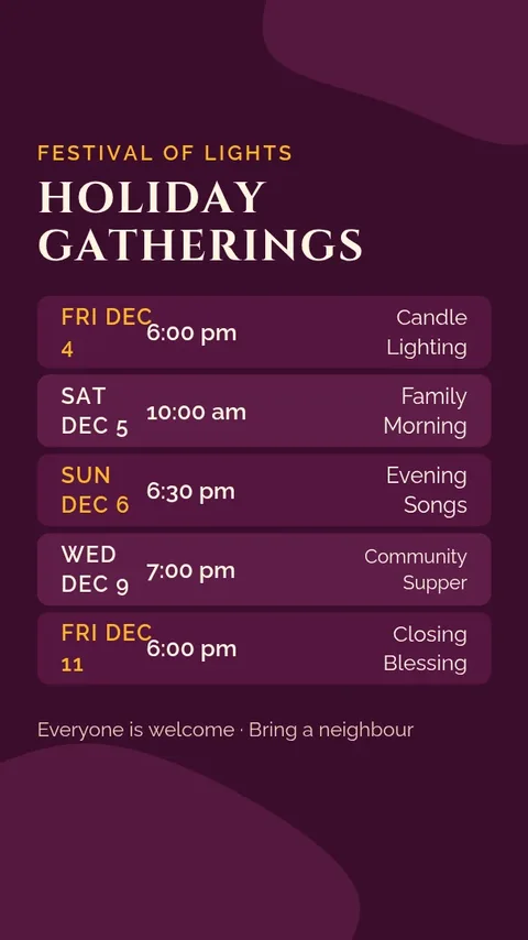 Candlelit Holiday Services Story – Instagram story template