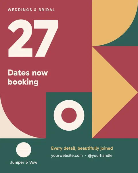 Quilt Numeral Dates Open – Instagram post template