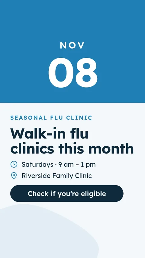 Flu clinic dates – Instagram story template