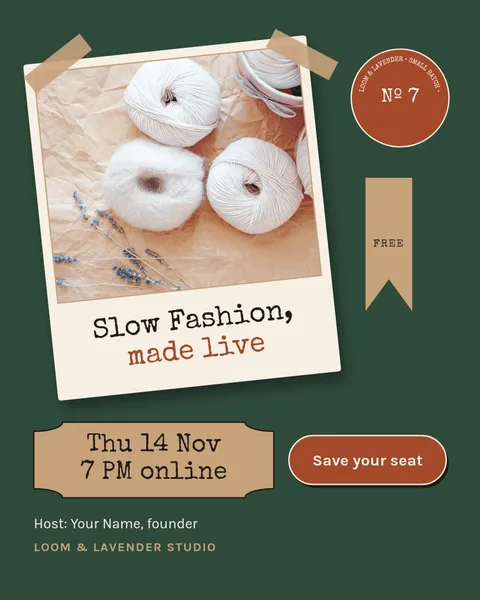 Kraft Card Webinar Seat – Instagram post template