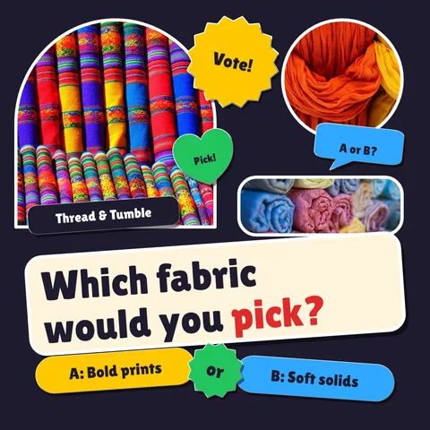 Fabric Poll Sticker Pile – Instagram post template