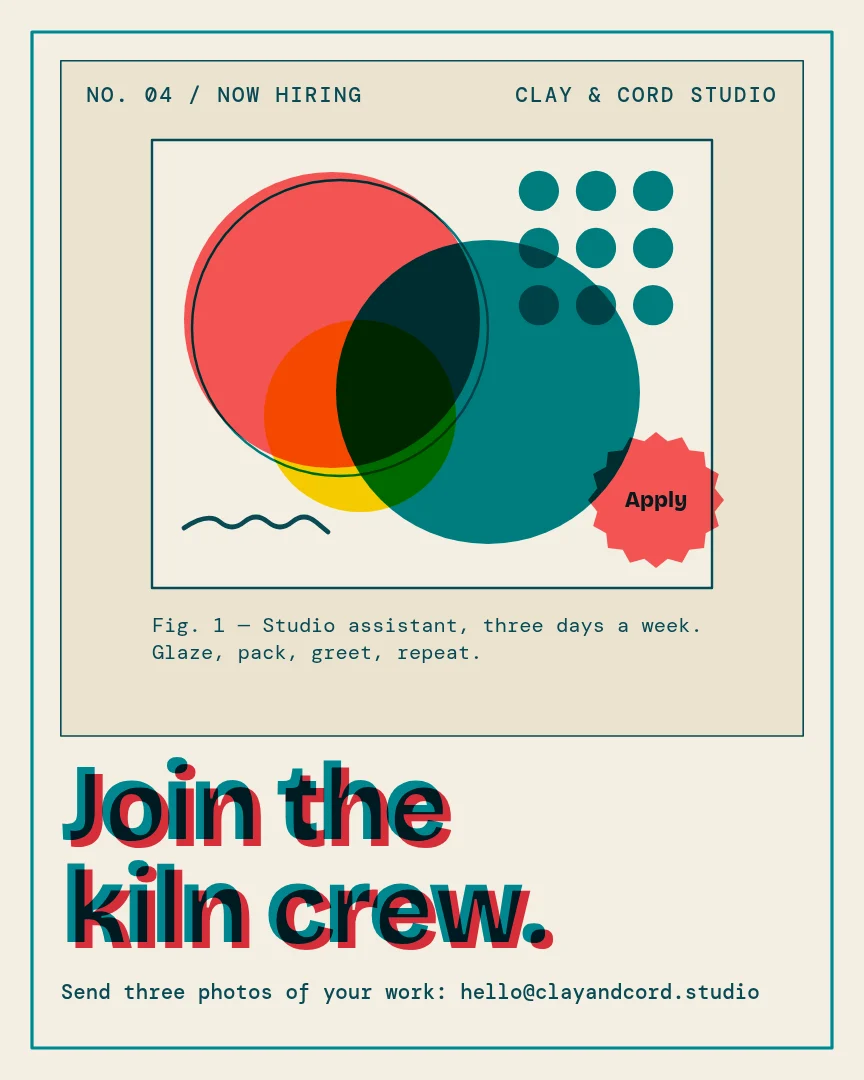 Kiln Crew Riso Gallery Label – Instagram post template