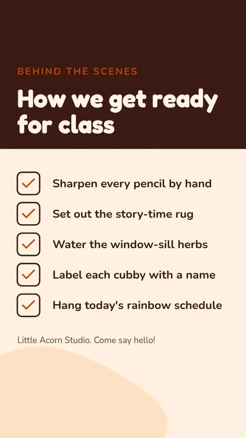 Pastel Classroom Peek Checklist – Instagram story template