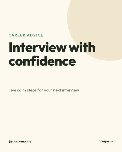 Interview Day Playbook – Instagram carousel template, 7 pages
