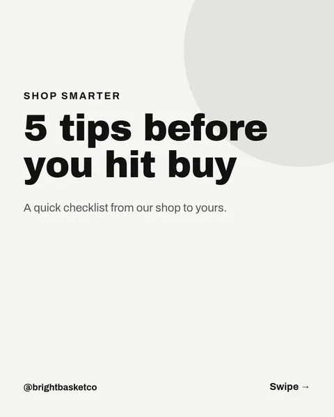 Smart Shopper Checklist – Instagram carousel template, 7 pages