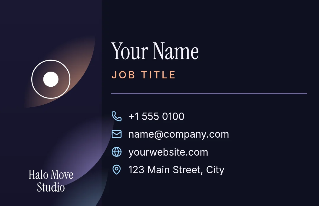 Aurora Rail Fitness Card – Business card template, page 1