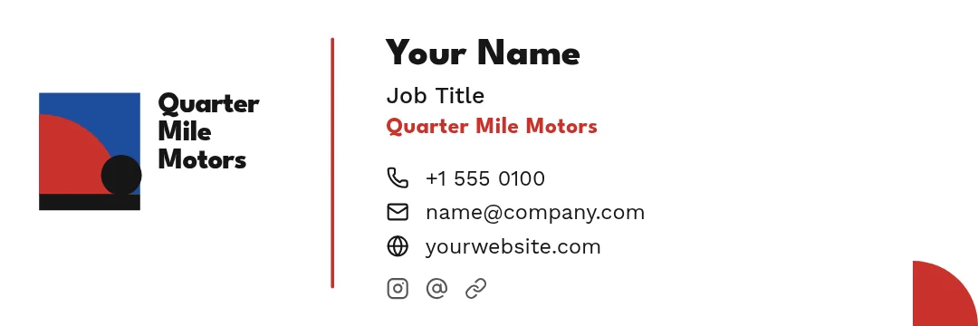Quarter Rail Signature – Email signature template