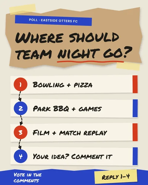 Zigzag Team Night Ballot – Instagram post template
