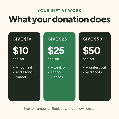 Donation tiers – Instagram post template