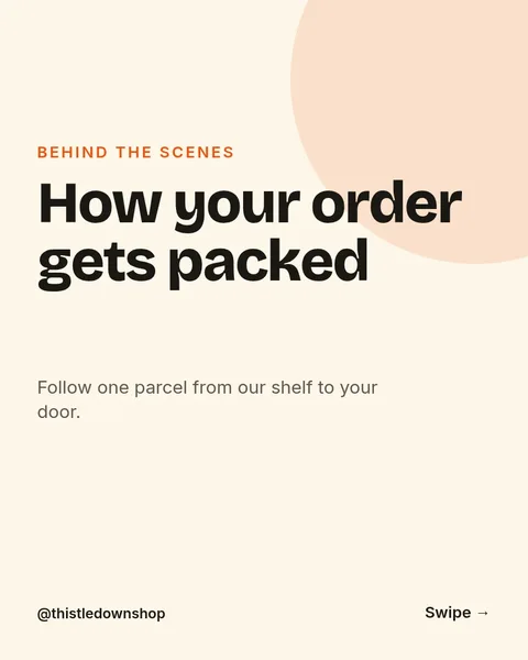 Behind the Parcel Carousel – Instagram carousel template, 7 pages