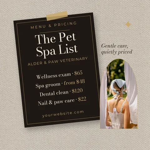 Tilted Espresso Pet Menu – LinkedIn post template