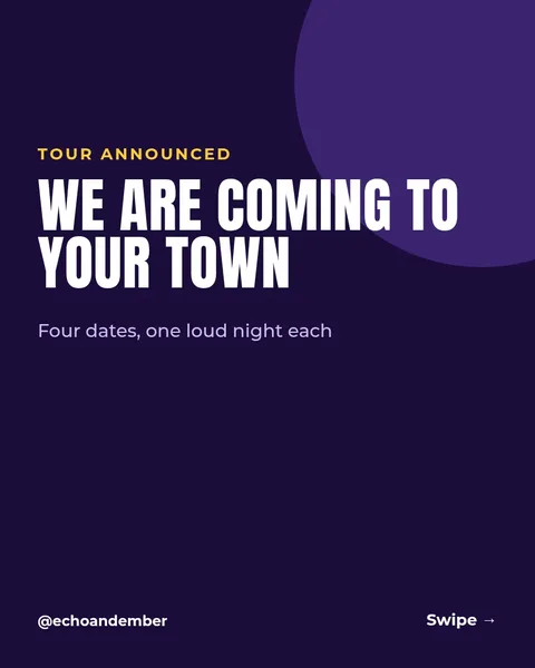 Tour Dates Stage Swipe – Instagram carousel template, 6 pages