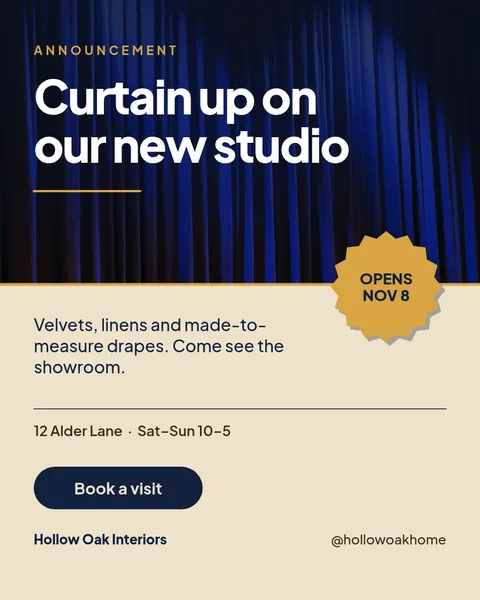 Curtain Up Seam Opening – Instagram post template