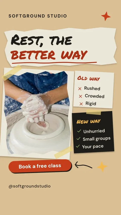 Clay Hands Old Way Collage – Instagram story template