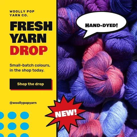 Yarn Pop Seam Burst – Instagram post template