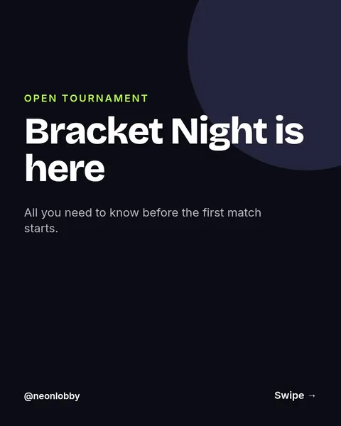 Bracket Night Event Guide – Instagram carousel template, 6 pages