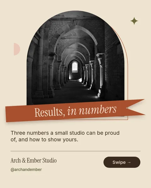 Ember Arch Results Ribbon – Instagram carousel template, 3 pages