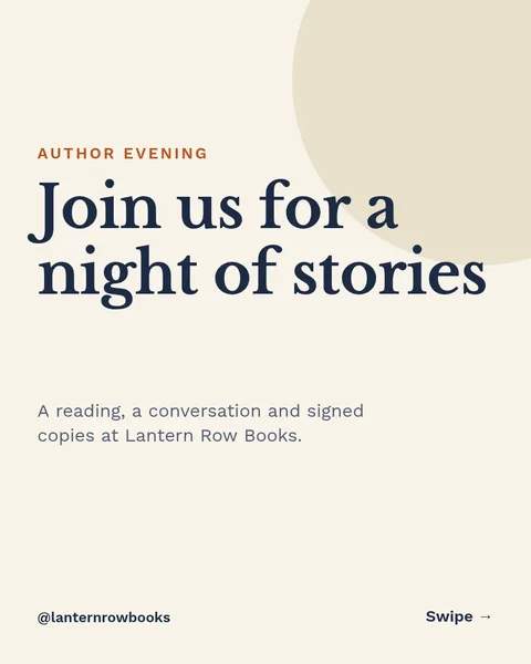 Book Signing Evening Carousel – Instagram carousel template, 6 pages