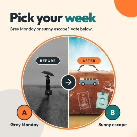 Grey Monday Sunny Split – LinkedIn post template