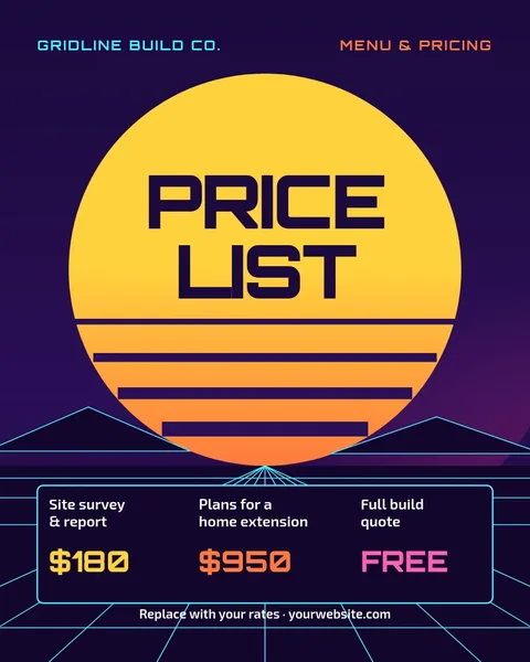 Sunset Rate Card Grid – Instagram post template