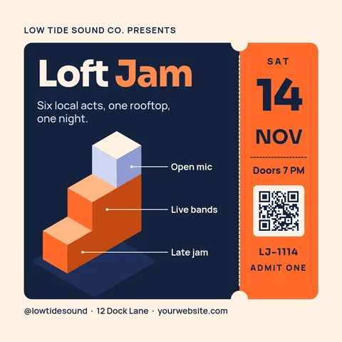 Loft Jam Iso Ticket – LinkedIn post template