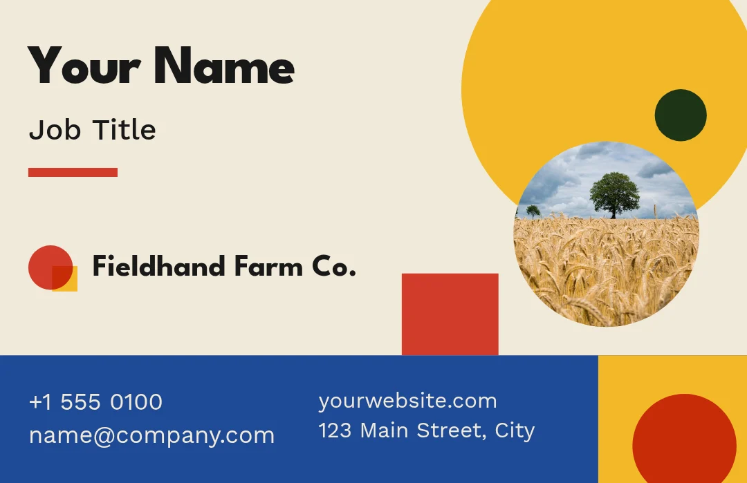 Fieldhand Bauhaus Band Card – Business card template, page 1
