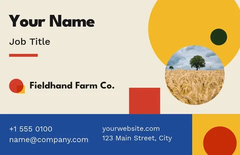 Fieldhand Bauhaus Band Card – Business card template, 2 pages