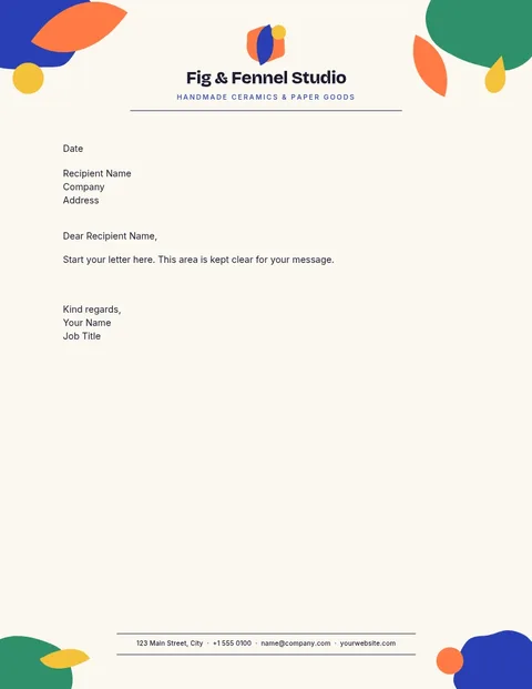 Fig and Fennel Cut-Paper Letterhead – Letterhead template