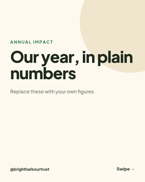 Our Year In Numbers – Instagram carousel template, 6 pages