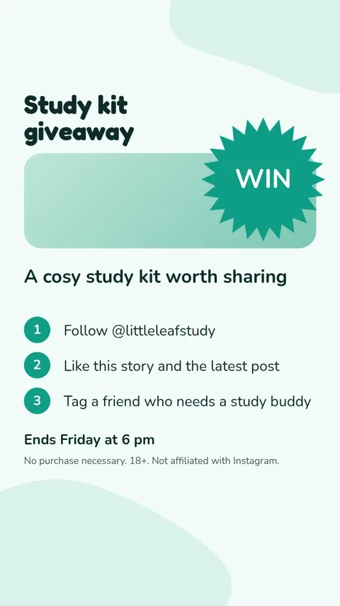 Mint Study Kit Giveaway – Instagram story template