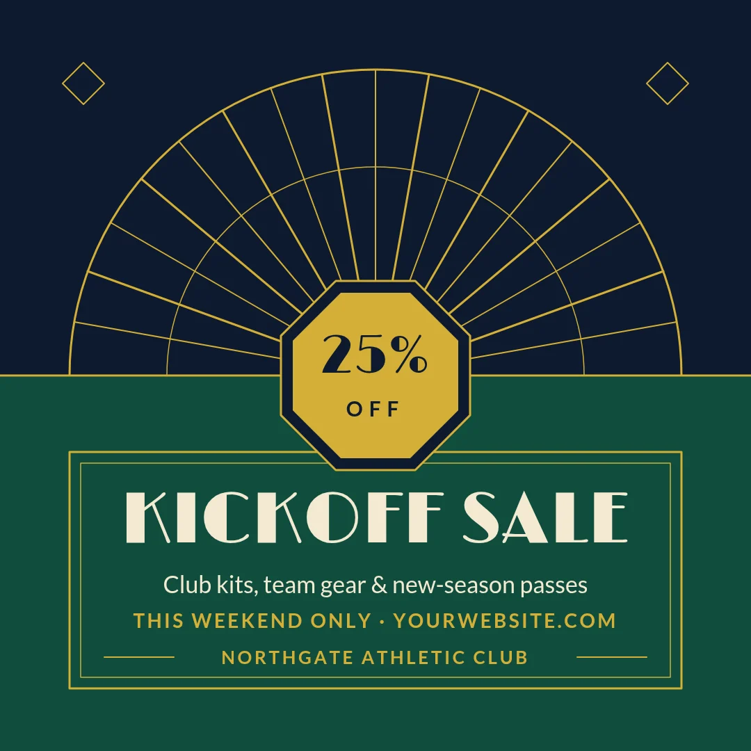 Gold Fan Kickoff Sale – Instagram post template