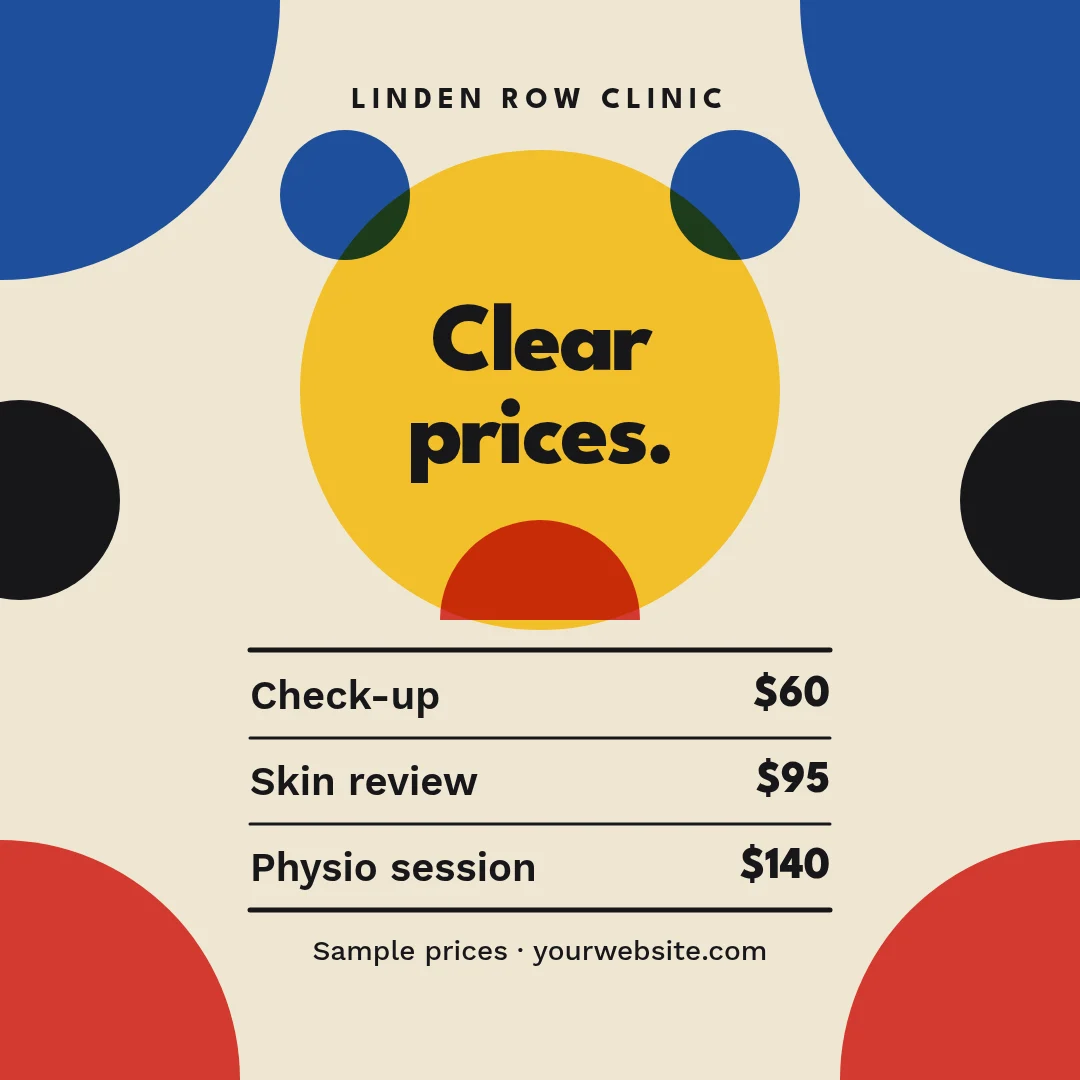 Bauhaus Clinic Price Axis – Instagram post template