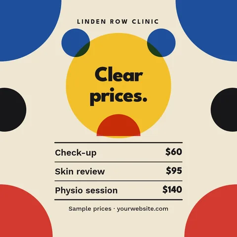 Bauhaus Clinic Price Axis – Instagram post template
