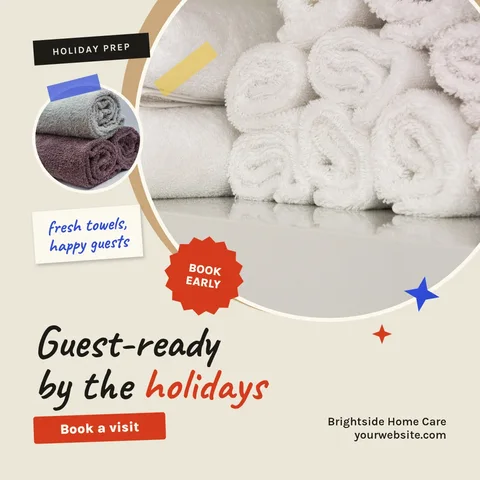 Guest-Ready Circle Collage – LinkedIn post template