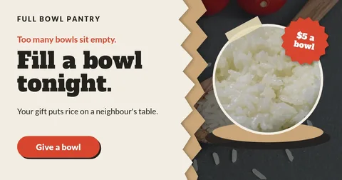 Torn Kraft Rice Bowl Ad – Facebook post template