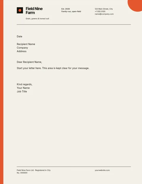 Furrow Strip Grid Letterhead – Letterhead template