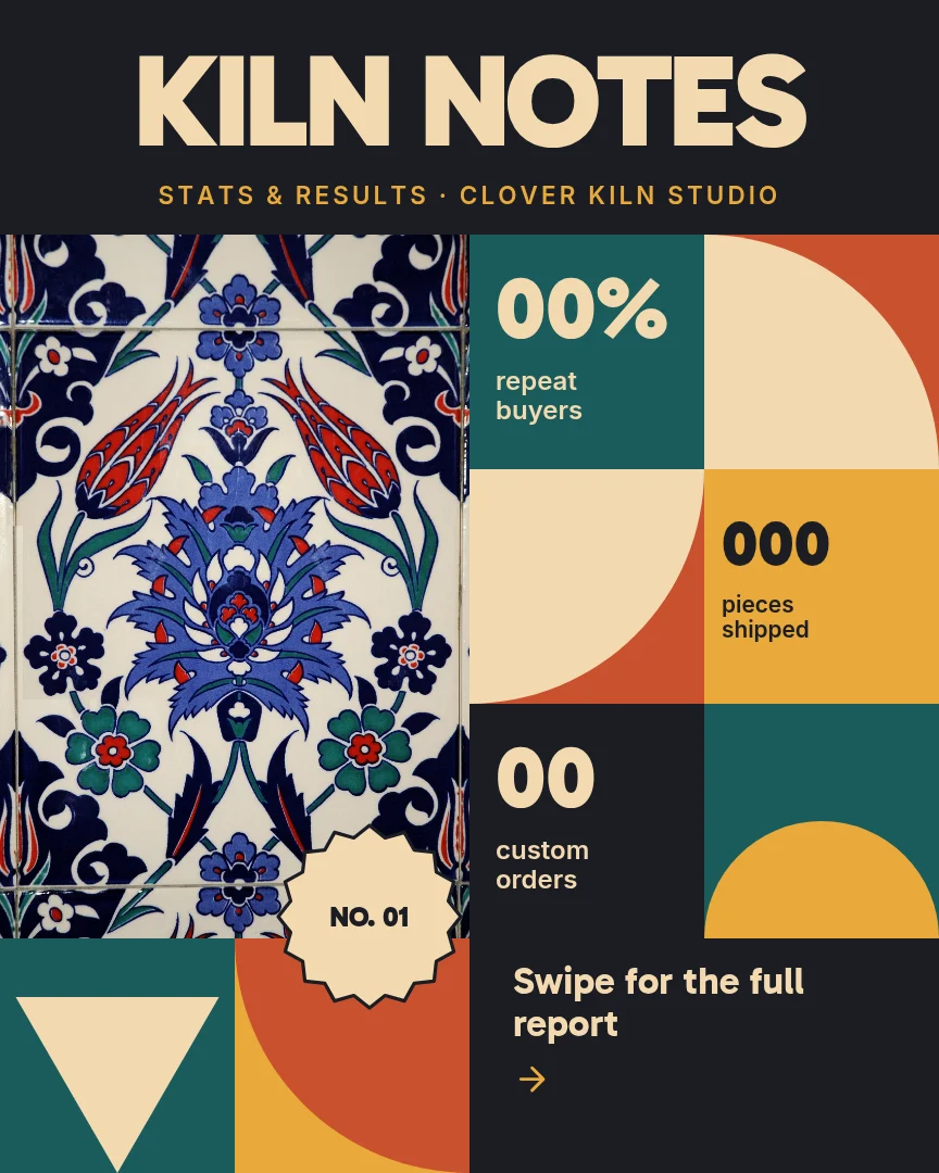 Kiln Quilt Report Cover – Instagram carousel template, page 1