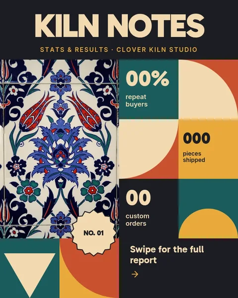Kiln Quilt Report Cover – Instagram carousel template, 4 pages