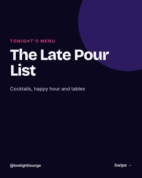 Neon Pour Cocktail Carousel – Instagram carousel template, 5 pages