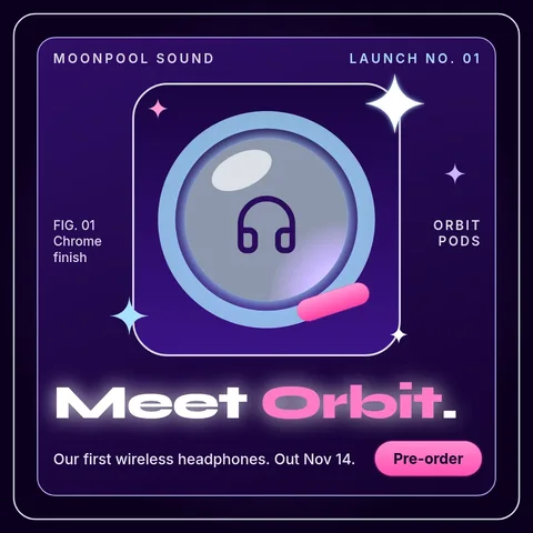 Chrome Orb Gallery Launch – Instagram post template
