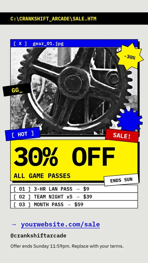 Crankshift Window Sticker Sale – Instagram story template