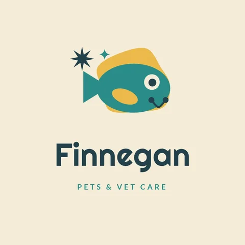 Atomic Finn Fish Mascot – Logo template