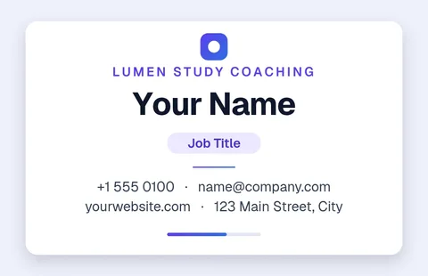 Lumen Floating Card Monogram – Business card template, 2 pages