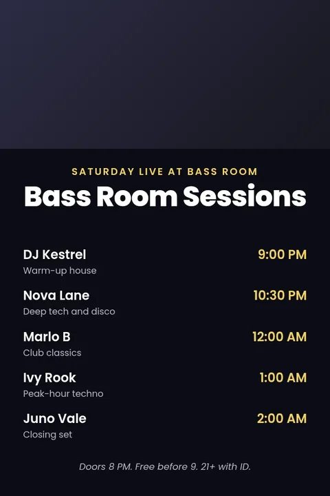 DJ Night Lineup Pin – Pinterest pin template